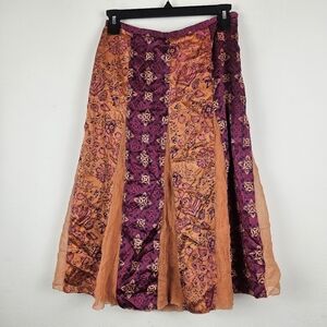 Doncaster Silk Skirt Size 2 Womens Straight Lined Bright Colorful